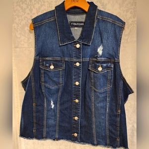 Maurice's Jean Vest Dark Wash Women's plus size 3